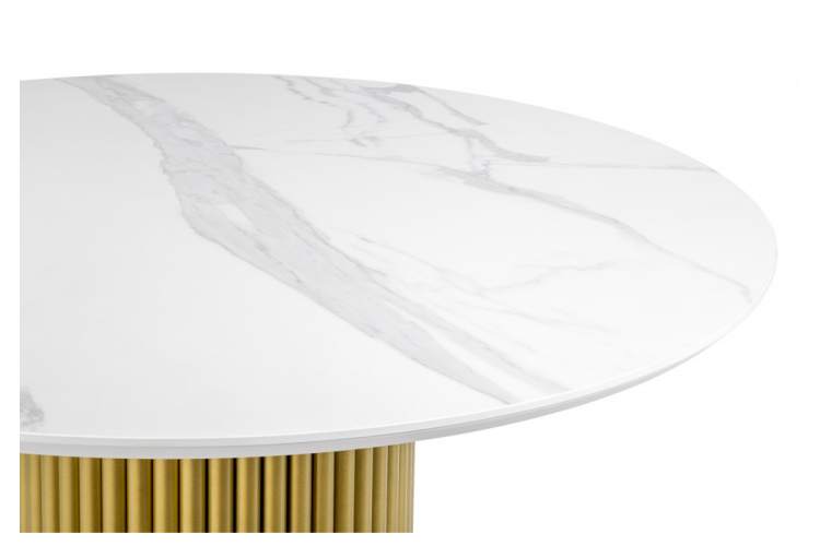 Керамический стол Барел 110 patagonoa bianco repose / золотой-3