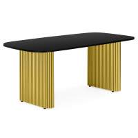 Стол деревянный Бавария B 200 х 90 черная пленка шагрень / золото