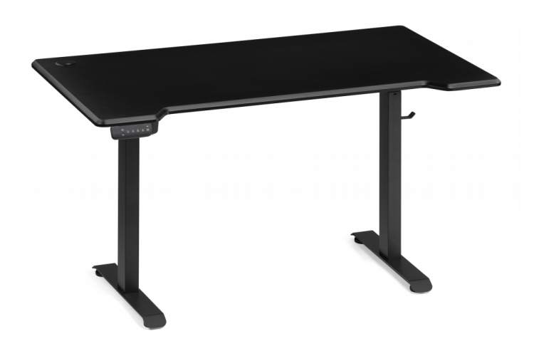 Компьютерный стол Маркос с механизмом подъема 140х80х75 черный / шагрень черная