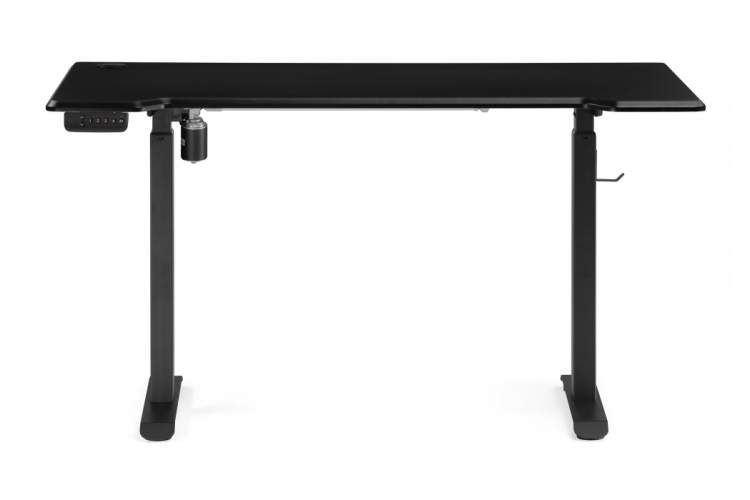 Компьютерный стол Маркос с механизмом подъема 140х80х75 черный / шагрень черная-1