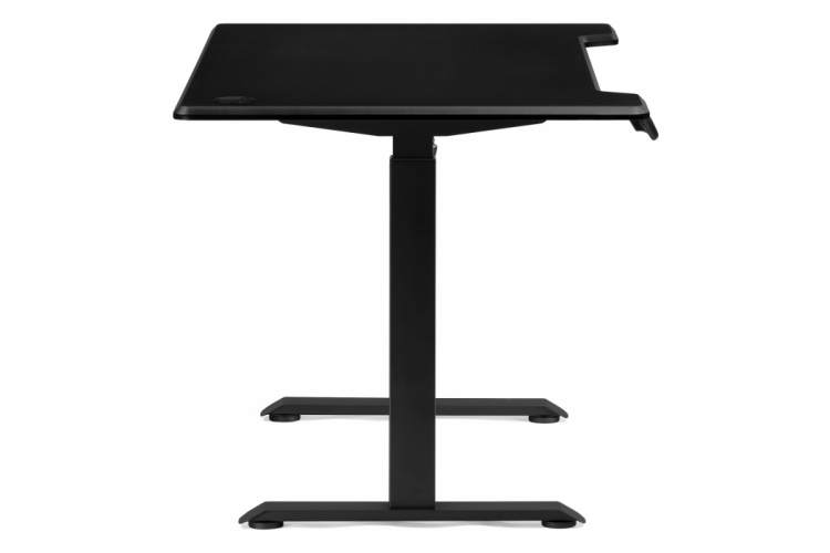 Компьютерный стол Маркос с механизмом подъема 140х80х75 черный / шагрень черная-3