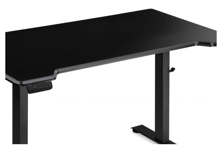 Компьютерный стол Маркос с механизмом подъема 140х80х75 черный / шагрень черная-4