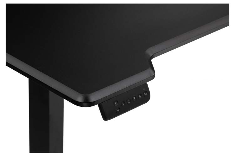 Компьютерный стол Маркос с механизмом подъема 140х80х75 черный / шагрень черная-5