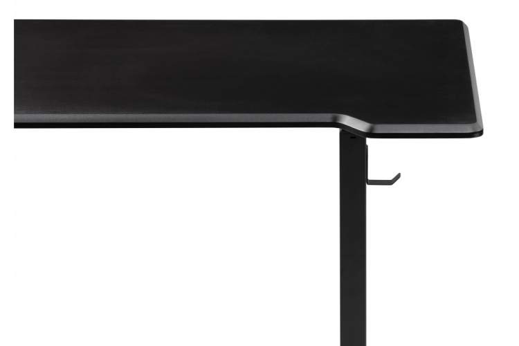 Компьютерный стол Маркос с механизмом подъема 140х80х75 черный / шагрень черная-6