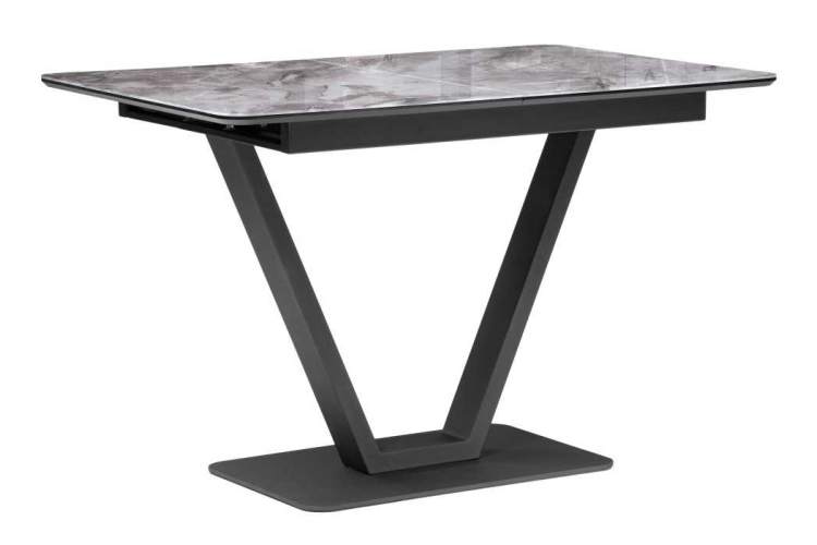 Стол стеклянный Бугун мрамор серый / черный