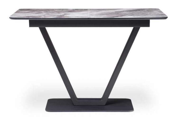 Стол стеклянный Бугун мрамор серый / черный-1