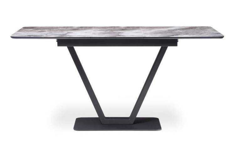 Стол стеклянный Бугун мрамор серый / черный-2