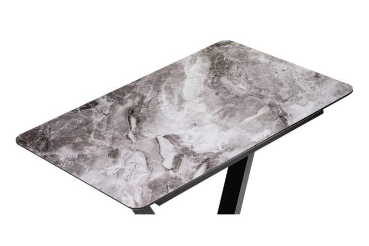 Стол стеклянный Бугун мрамор серый / черный-4