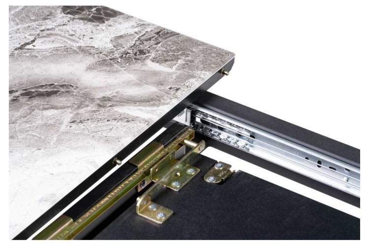 Стол стеклянный Бугун мрамор серый / черный-6