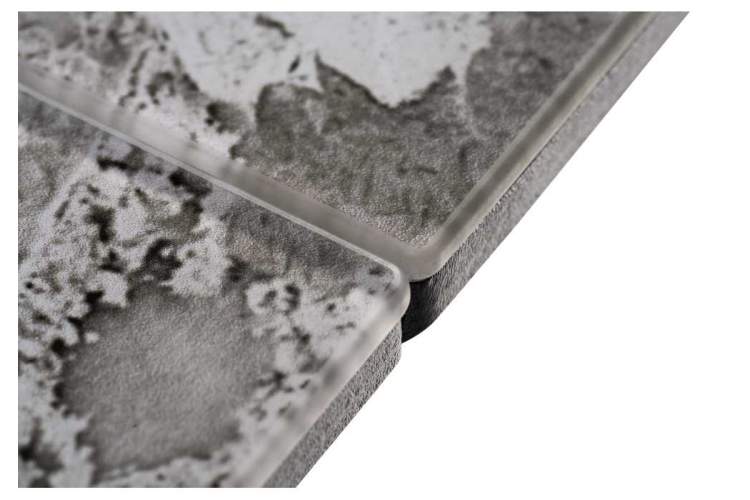 Стол стеклянный Бугун мрамор серый / черный-7