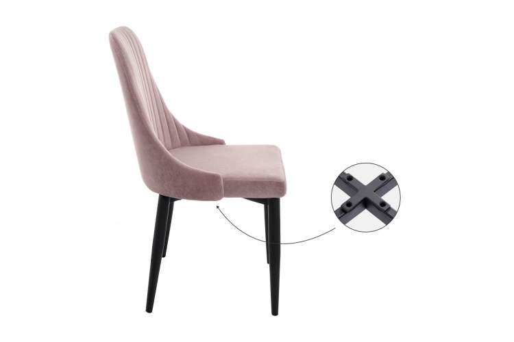 Стул на металлокаркасе Kora light purple / black-11