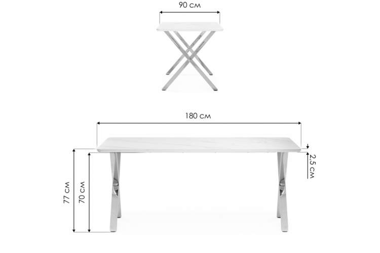 Керамический стол Селена 3 180х90 черный мрамор / золото-1
