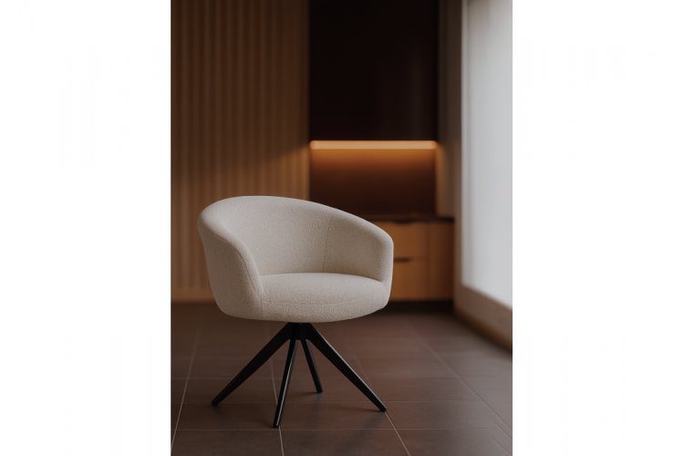 Стул на металлокаркасе Solomon 1 вращающийся светло-бежевый / черный-2