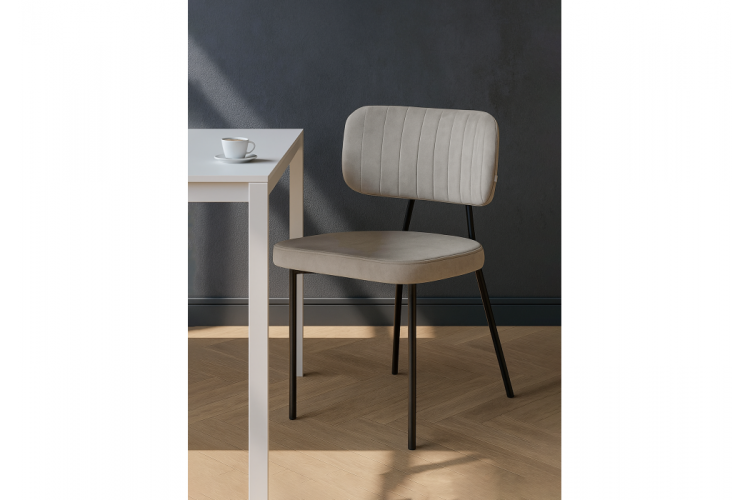 Стул на металлокаркасе Вакао латте brendy smoke 04 / черный-1