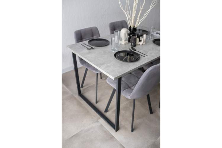 Стол деревянный Лиман 140 х 80 бетон светлый / черный матовый-14