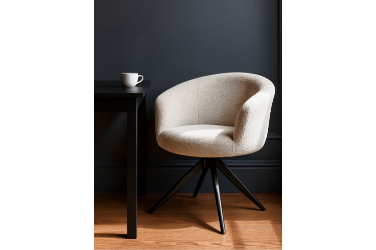 Стул на металлокаркасе Solomon 1 вращающийся светло-бежевый / черный-3