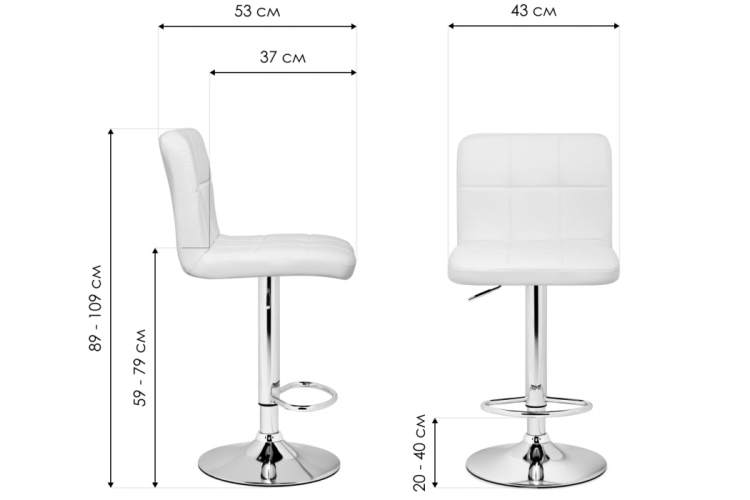 Барный стул Paskal white / chrome-1