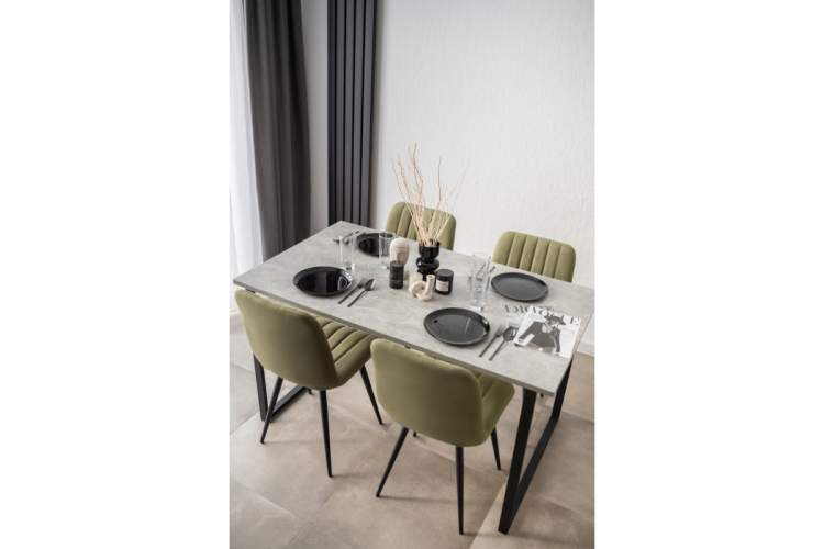 Стол деревянный Лиман 140 х 80 бетон светлый / черный матовый-11