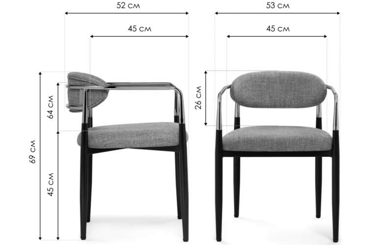 Стул на металлокаркасе Lord gray / black / gold-1