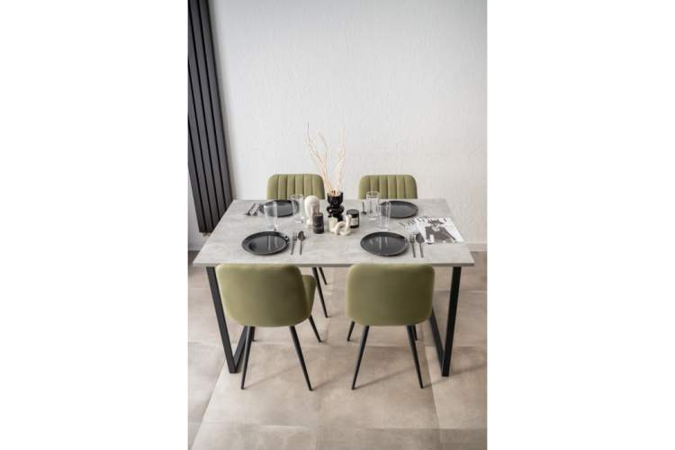 Стол деревянный Лиман 140 х 80 бетон светлый / черный матовый-12