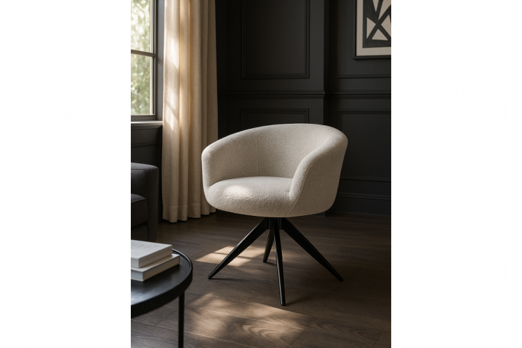 Стул на металлокаркасе Solomon 1 вращающийся светло-бежевый / черный-1