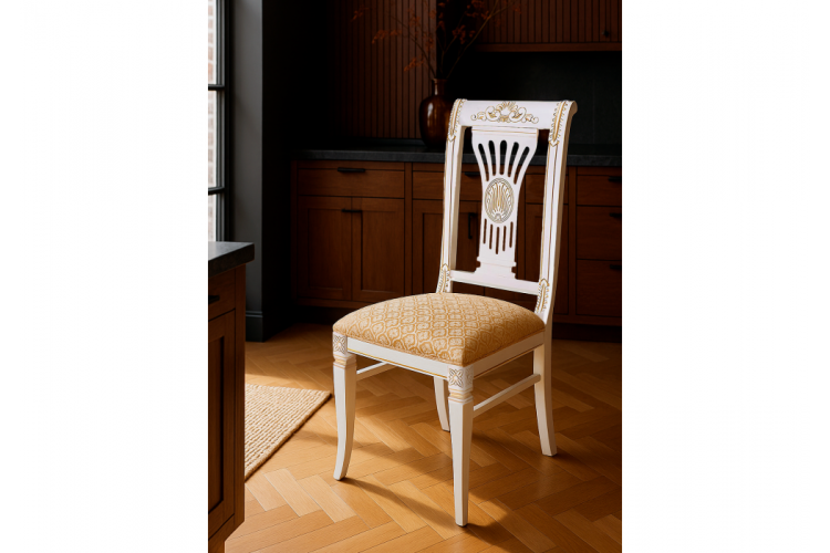 Стул деревянный Roy W/З молочный с патиной-1