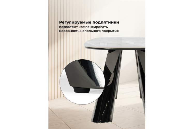 Керамический стол Танго 200х200х90 белый мрамор carla larkin / белый-7