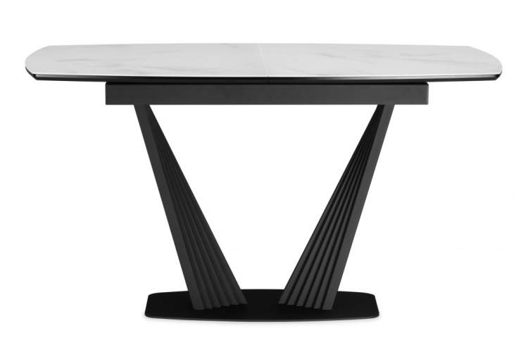 Стол стеклянный Вейл 140(180)х80 кристл статуарио / черный-7