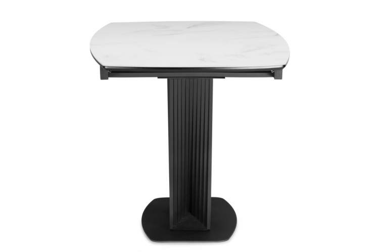 Стол стеклянный Вейл 140(180)х80 кристл статуарио / черный-9
