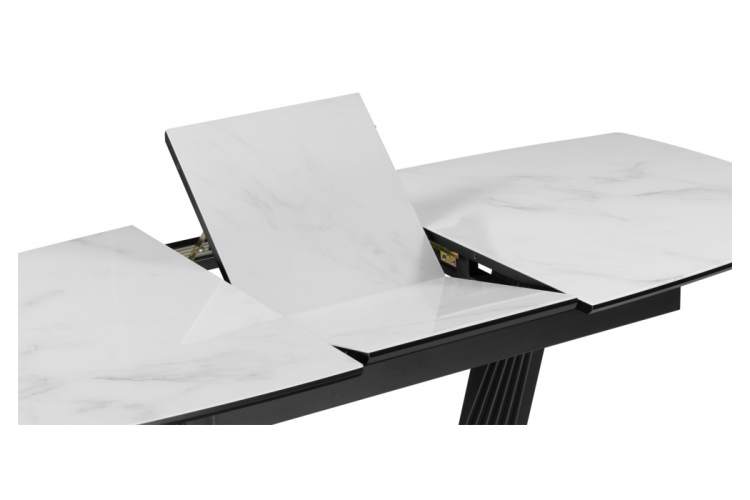 Стол стеклянный Вейл 140(180)х80 кристл статуарио / черный-10