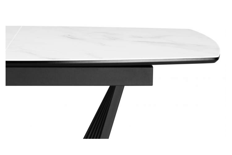 Стол стеклянный Вейл 140(180)х80 кристл статуарио / черный-11