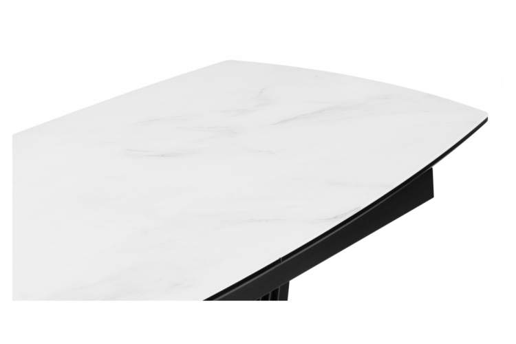 Стол стеклянный Вейл 140(180)х80 кристл статуарио / черный-12