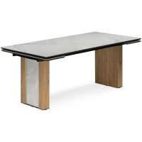 Керамический стол Бернардо 180x90 statuario titan gloss / дуб монтана
