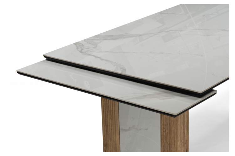 Керамический стол Бернардо 180x90 statuario titan gloss / дуб монтана-11