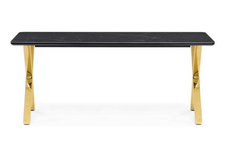 Керамический стол Селена 3 180х90 черный мрамор / золото-2