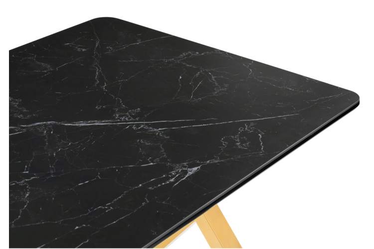 Керамический стол Селена 3 180х90 черный мрамор / золото-4