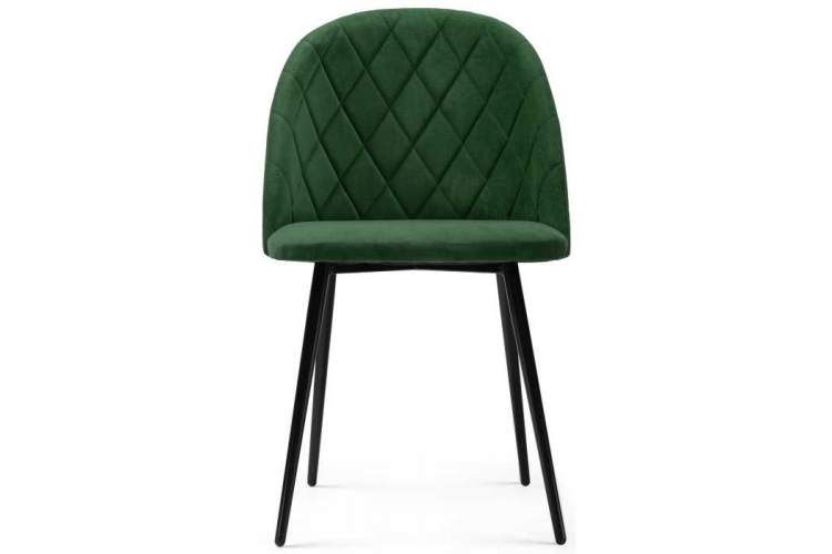 Стул на металлокаркасе Зест темно-зеленый / черный глянец-1