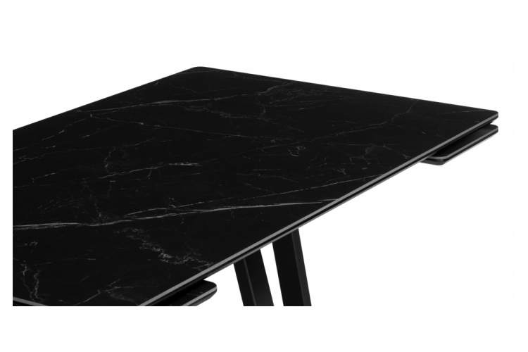 Керамический стол Памелла 140(200)х80 черный мрамор shakespeare black / черный-9