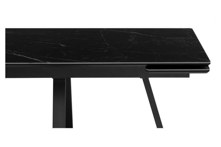 Керамический стол Памелла 140(200)х80 черный мрамор shakespeare black / черный-10