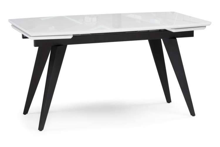 Стол стеклянный Элис 140(200)х80 белый / черный