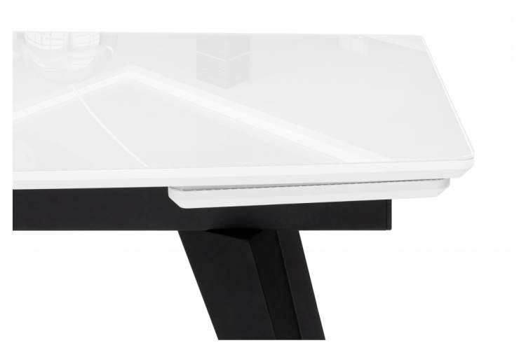 Стол стеклянный Элис 140(200)х80 белый / черный-5