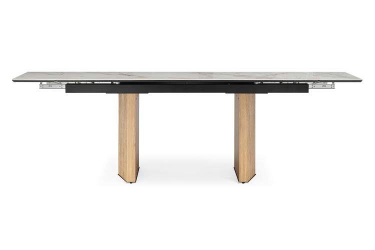 Керамический стол Монерон 180(240)x90 calacatta gold / дуб монтана-10