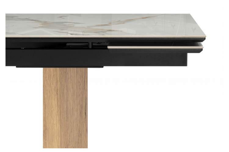 Керамический стол Монерон 180(240)x90 calacatta gold / дуб монтана-11