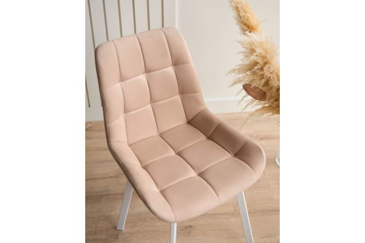 Стул на металлокаркасе Челси П бежевый (zd 210) / белый-6