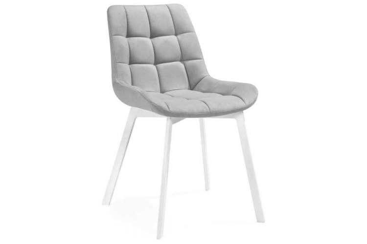 Стул на металлокаркасе Челси светло-серый / белый