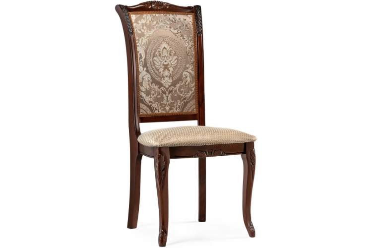 Стул деревянный Керия ткань бежевый / вишня