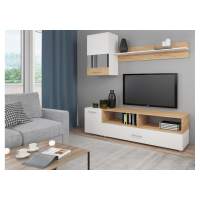 Готовая гостиная Алонсо белая / дуб золотой