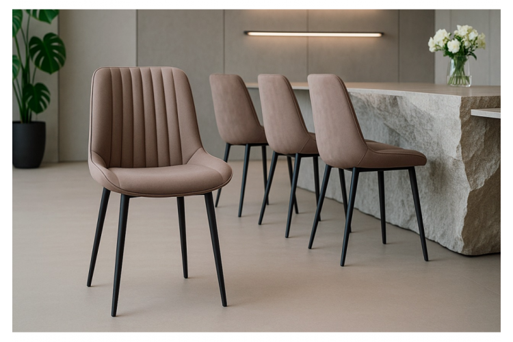 Стул на металлокаркасе Вейв 4 шт латте / черный-5