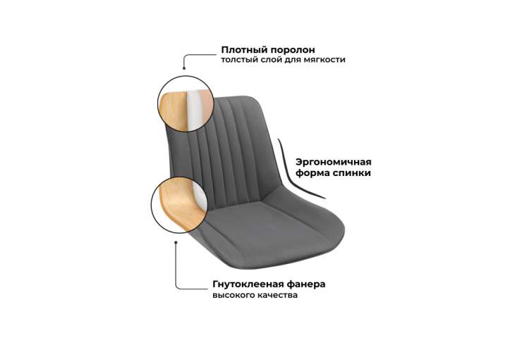 Стул на металлокаркасе Вейв 4 шт латте / черный-8
