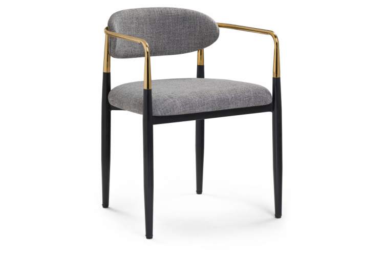Стул на металлокаркасе Lord gray / black / gold